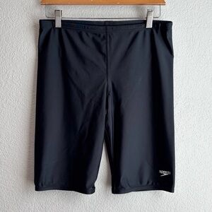 Men’s 36 Speedo Powerflex Black Spandex Jammers Compression Shorts Swimsuit